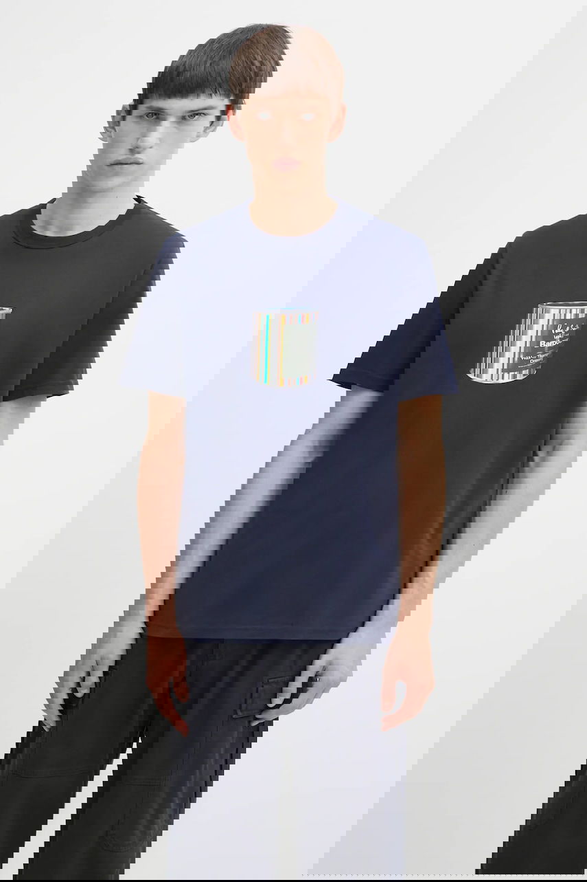 Majica kratkih rukava Barbour Printed Wax Can T-shirt Barbour x Paul Smith Tamnoplava | MTS1526NY91, 0