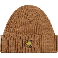 Kapica MAISON KITSUNÉ Fox Head Patch Ribbed Beanie Bež | LM06111KT1022-P236, 2