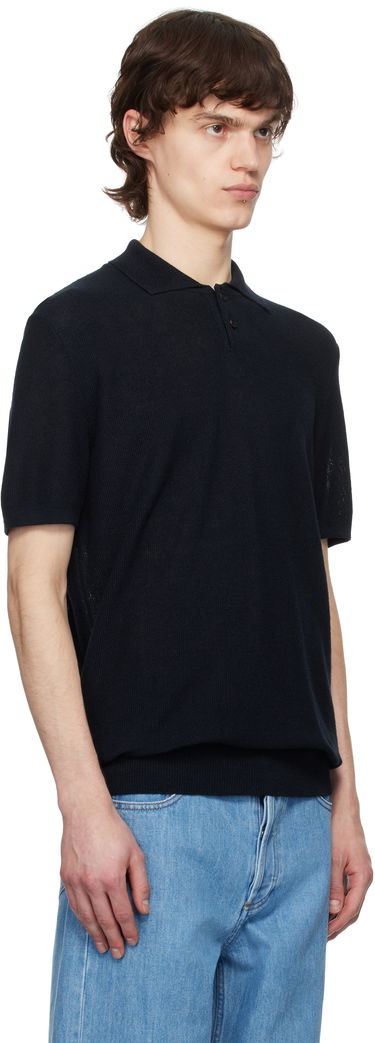 Polo majica A.P.C. A.P.C. Jay Knit Polo Shirt Tamnoplava | VIAJC-H23315, 1