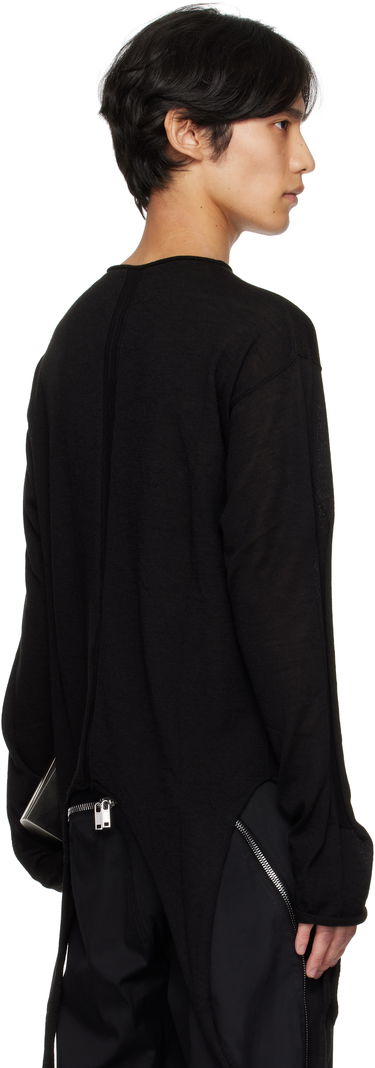 Džemper Rick Owens Rick Owens Concordians Slashed Pull Sweater Crna | RU02E1671 ML, 2