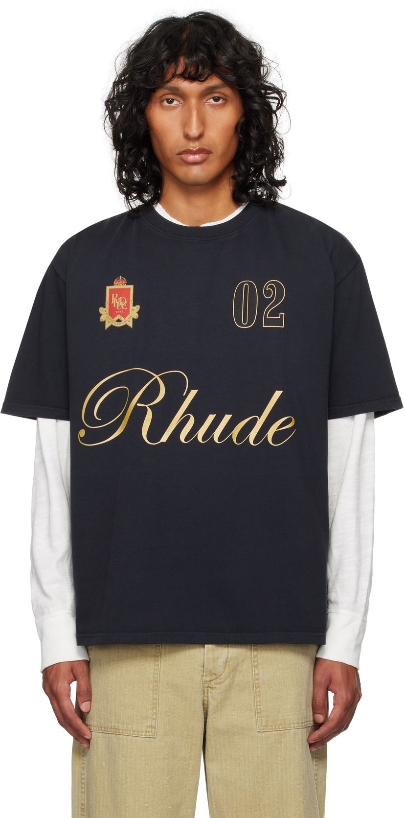 Majica kratkih rukava Rhude Script T-shirt Crna | RHFW24TT29012