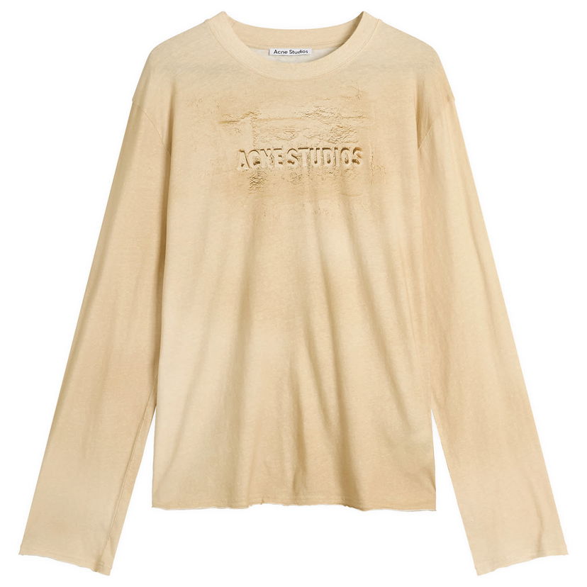 Majica kratkih rukava Acne Studios Men's Long Sleeve Faded Logo T-Shirt, Size Large Bež | CL0361-AE0