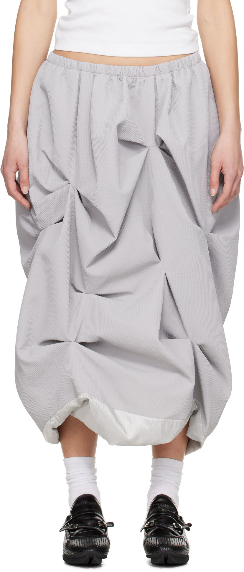 Suknja ADER ERROR ADER error Midi Gathered Skirt Siva | BO01SSSK0302GR