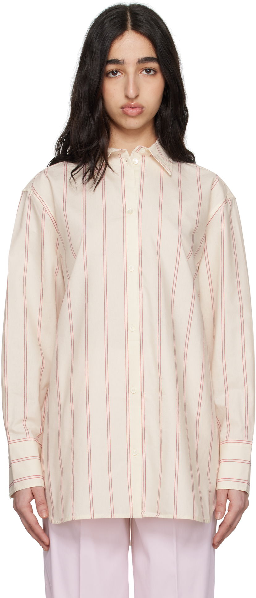 Košulja TOTEME TOTEME Relaxed Striped Shirt Bijela | 252-WRT1415-FB0388