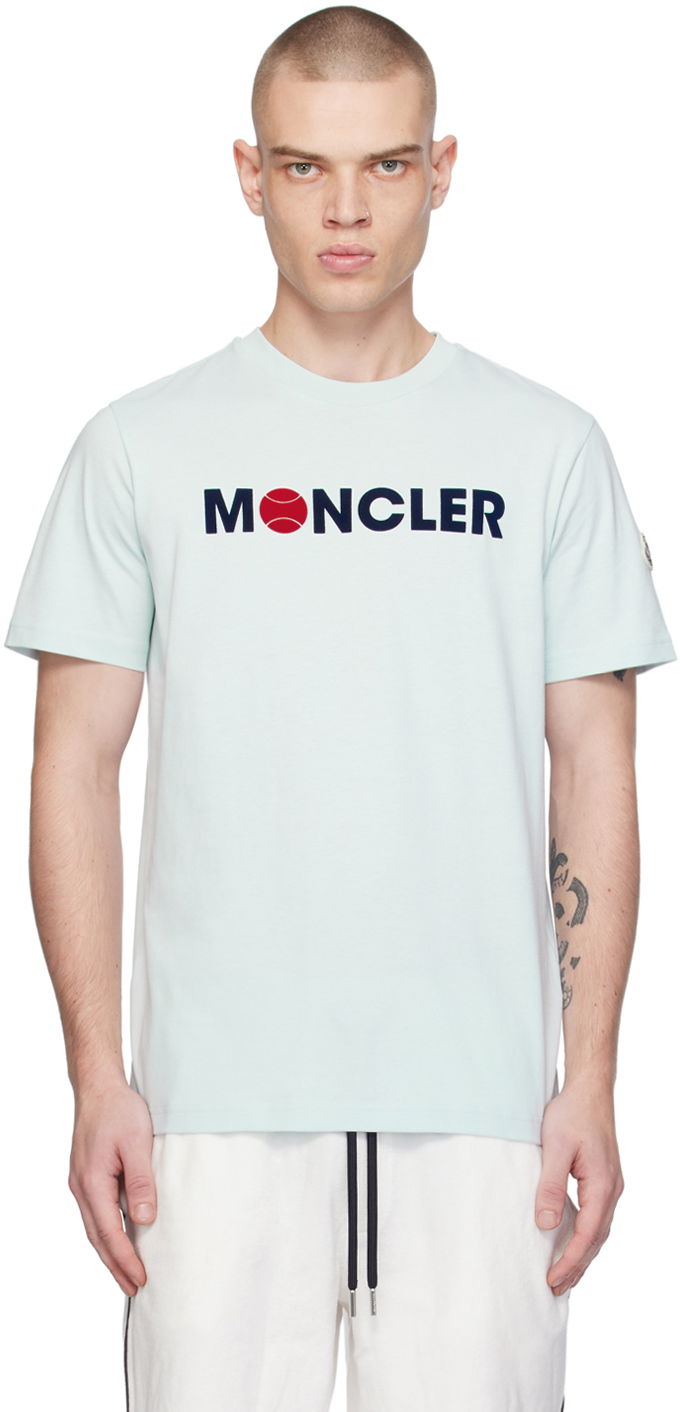 Majica kratkih rukava Moncler Flocked T-Shirt Tirkiz | J10918C00008829HP