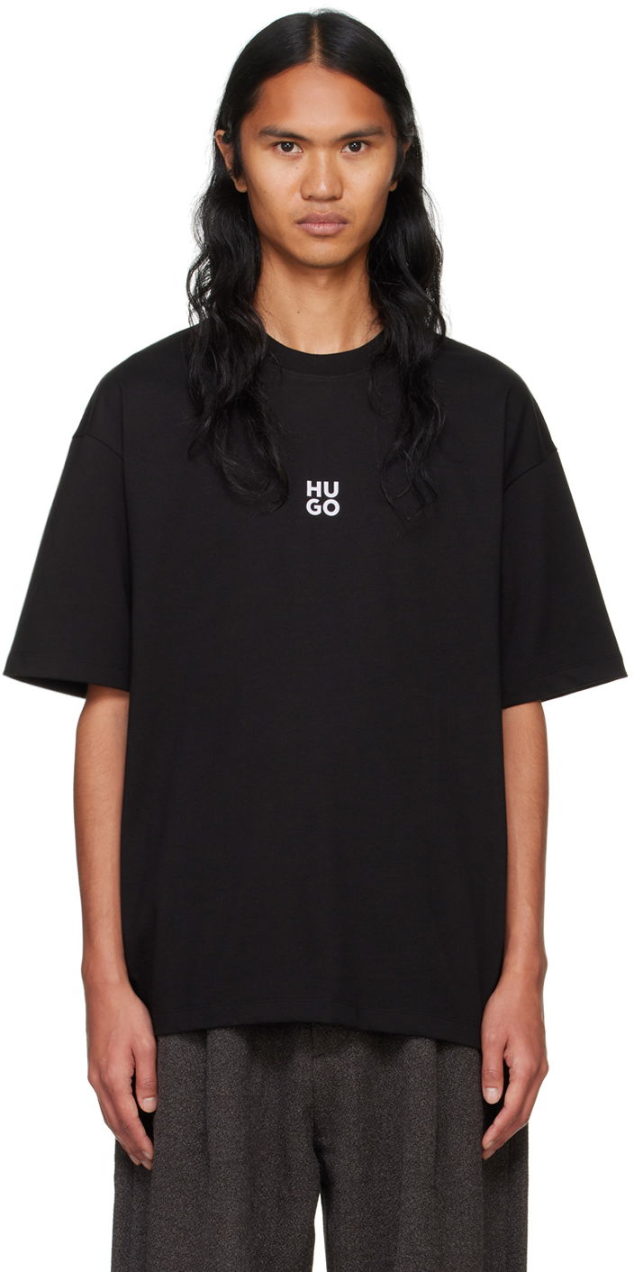 Majica kratkih rukava BOSS Logo-Bonded T-shirt Crna | 50521269