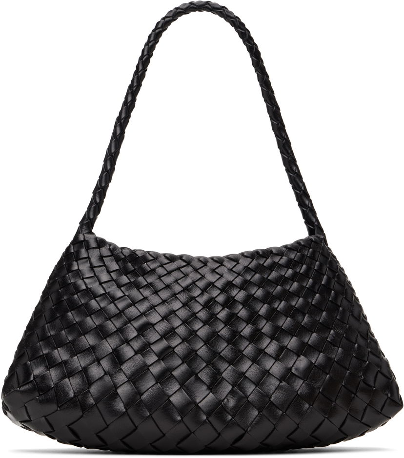 Ručna torbica Dragon Diffusion Dragon Diffusion Rosanna Woven Leather Shoulder Bag Crna | 8943