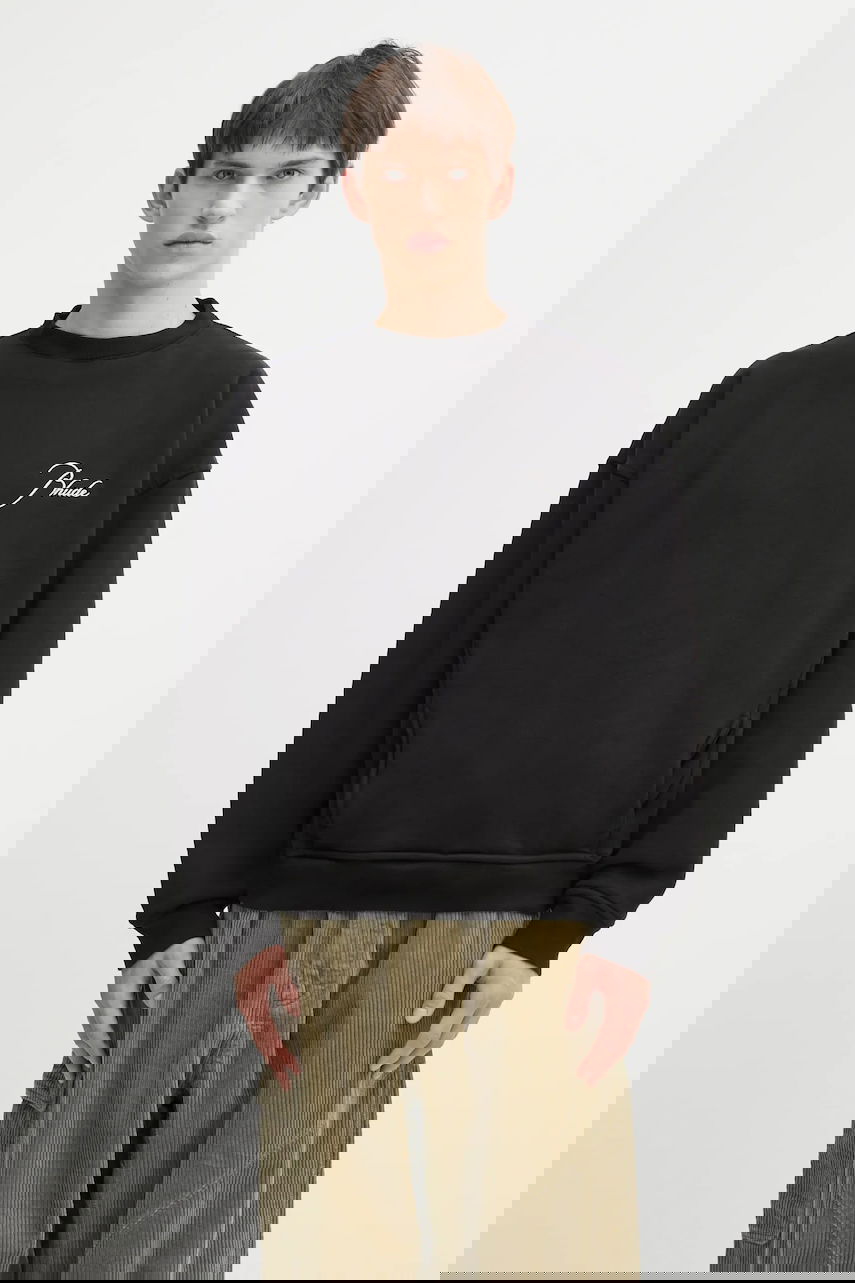 Dukserice Rhude Classique Crewneck Script Logo Sweatshirt Crna | RHFW25ST06012, 0