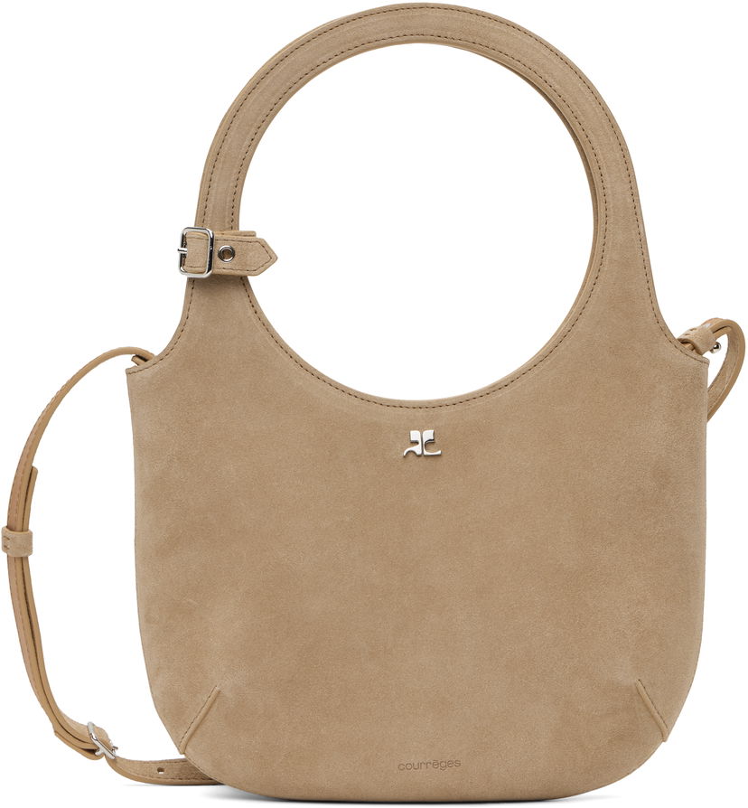 Ručna torbica Courrèges Courrèges Holy Suede Shoulder Bag Bež | 125GSA102CR0024