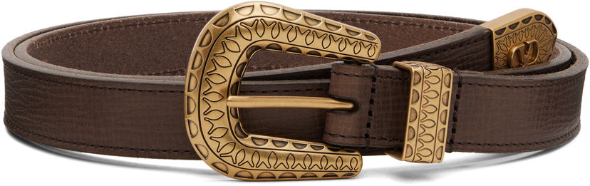 Pojasevi Valentino Valentino Garavani VLogo Signature Calfskin Belt Smeđa | 7Y2T0SQ9WZE