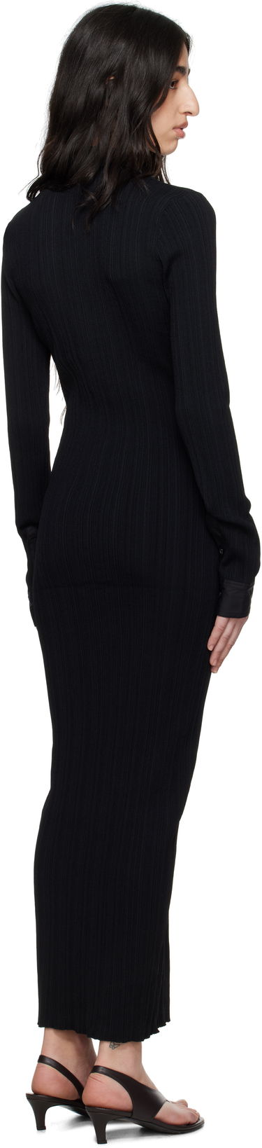 Haljina TOTEME TOTEME Knitted Shirt Maxi Dress Crna | 252-WRT0454-YA0044, 2