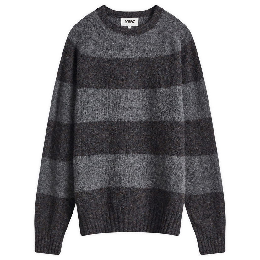 Džemper YMC Suedehead Stripe Knit Jumper Siva | P8XMB-02