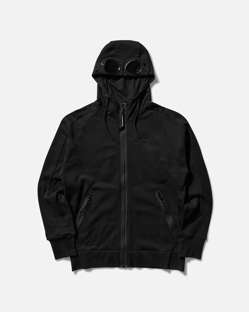 Dukserice C.P. Company Diagonal Raised Fleece Goggle Hoodie Crna | 18CMSS028A-005086W 999