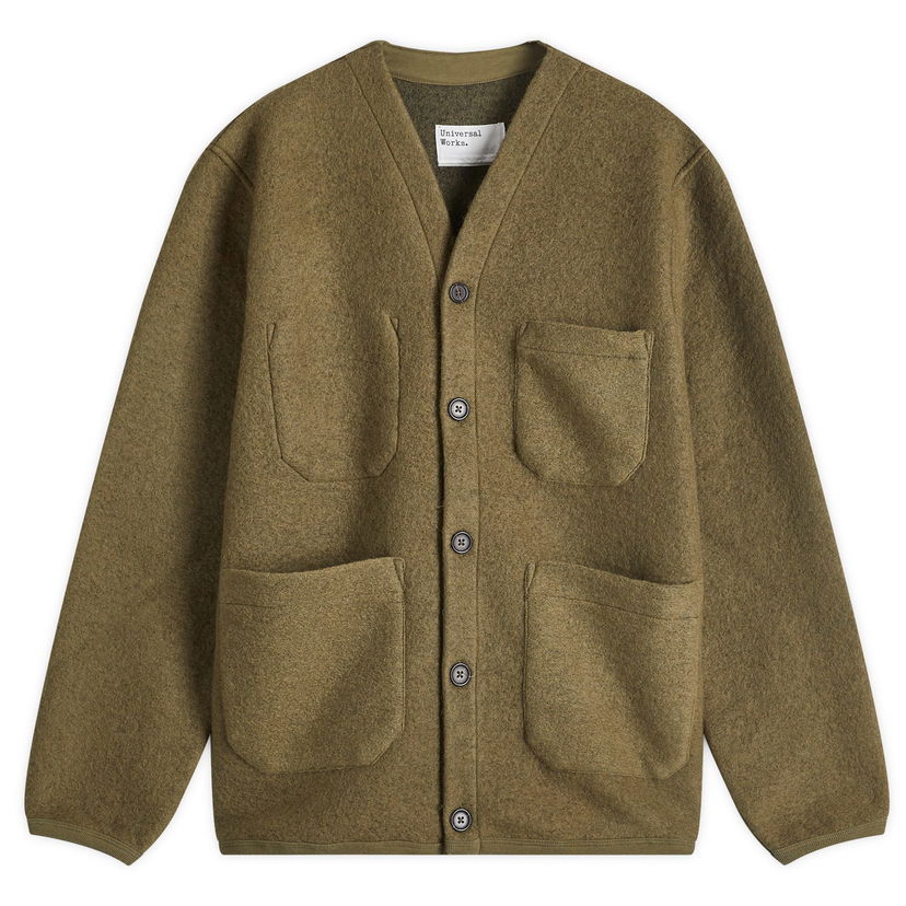 Džemper Universal Works Fleece Cardigan Large by Universal Works Zelena | 29710-LVT