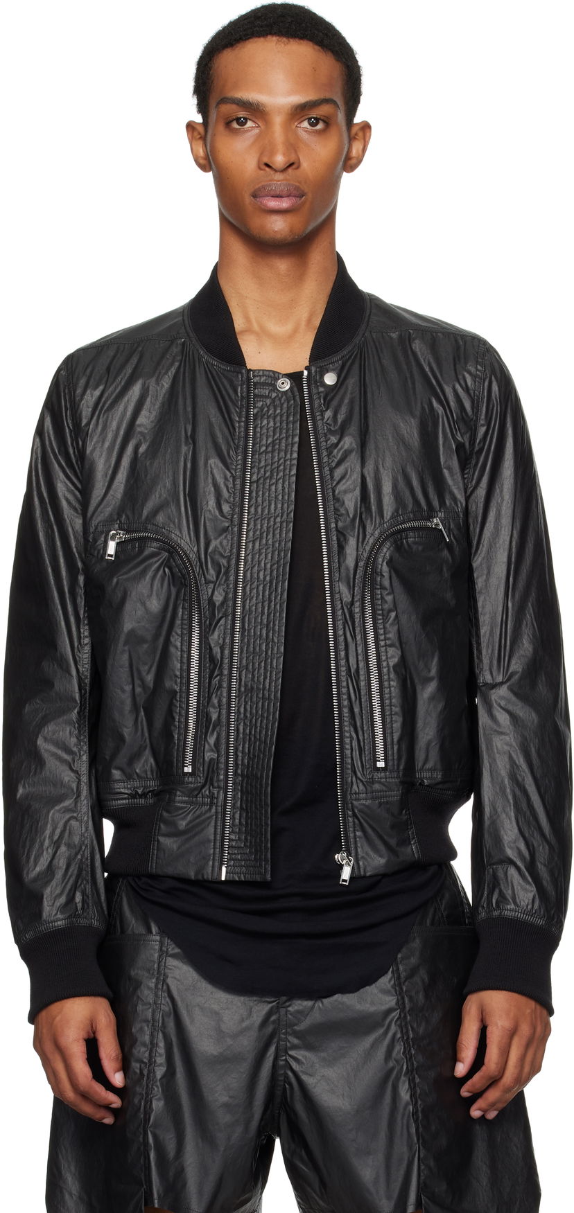 Bomber jakna Rick Owens Rick Owens Bauhaus Flight Bomber Jacket Crna | RU02E1749 PCT