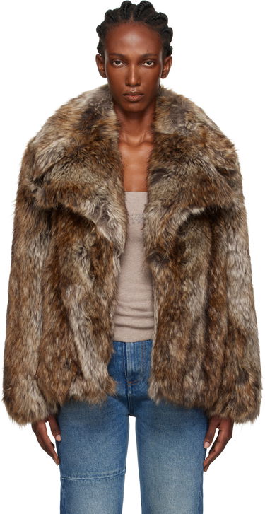 Jakna Maison Margiela MM6 Maison Margiela Hook-Eye Faux-Fur Jacket Smeđa | S52AM0326 M35464, 0
