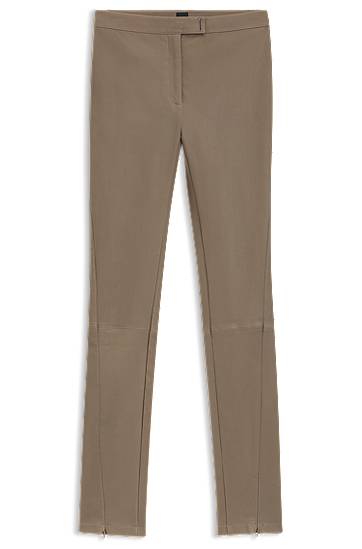 Tajice BOSS Leather Leggings Bež | 50541926