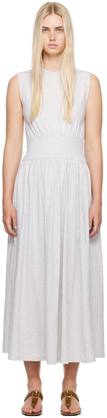 Haljina TOTEME Totême Tee Midi Dress Siva | 242-WRD1783-FB0245