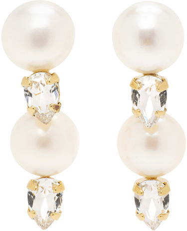 Naušnice Simone Rocha Simone Rocha Pearl Crystal Drop Earrings Bijela | ERG502 0913, 0