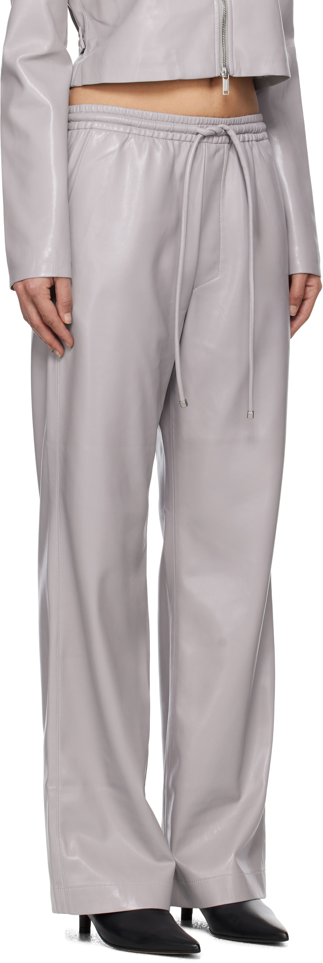 Hlače Nanushka Nanushka Calie Faux Leather Trousers Siva | NW25RSPA06492, 1