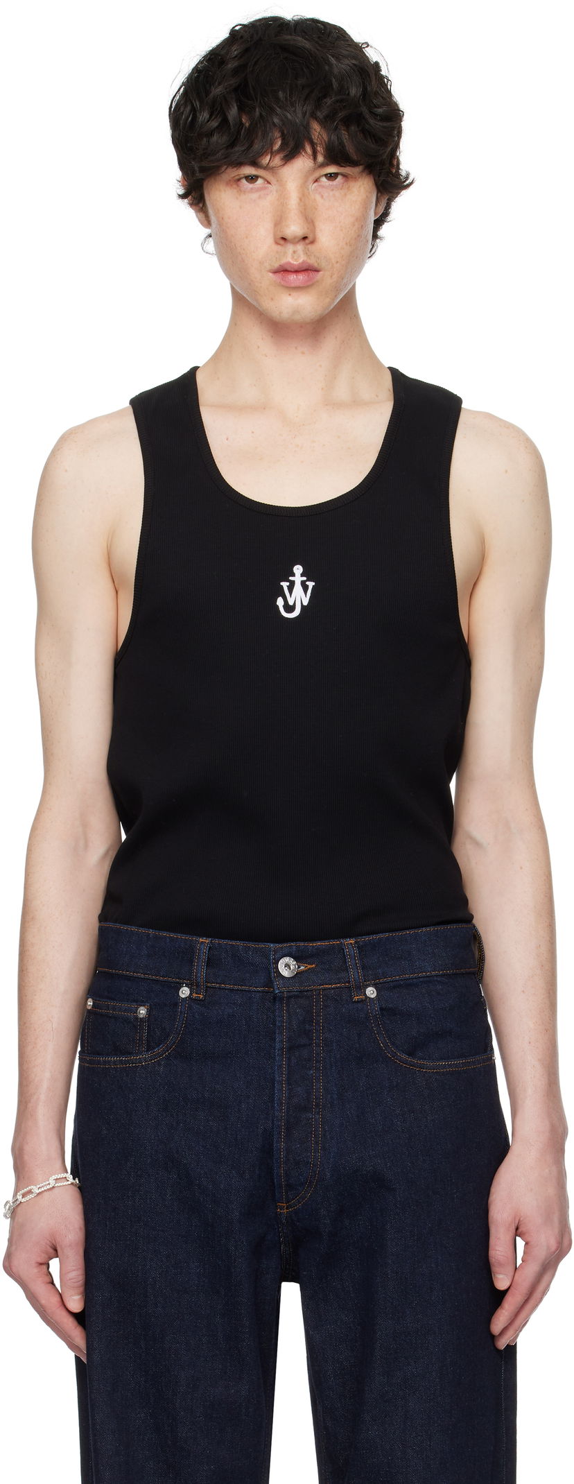 Majica bez rukava JW Anderson JW Anderson Anchor Logo Tank Top Crna | JO0246-PG1512