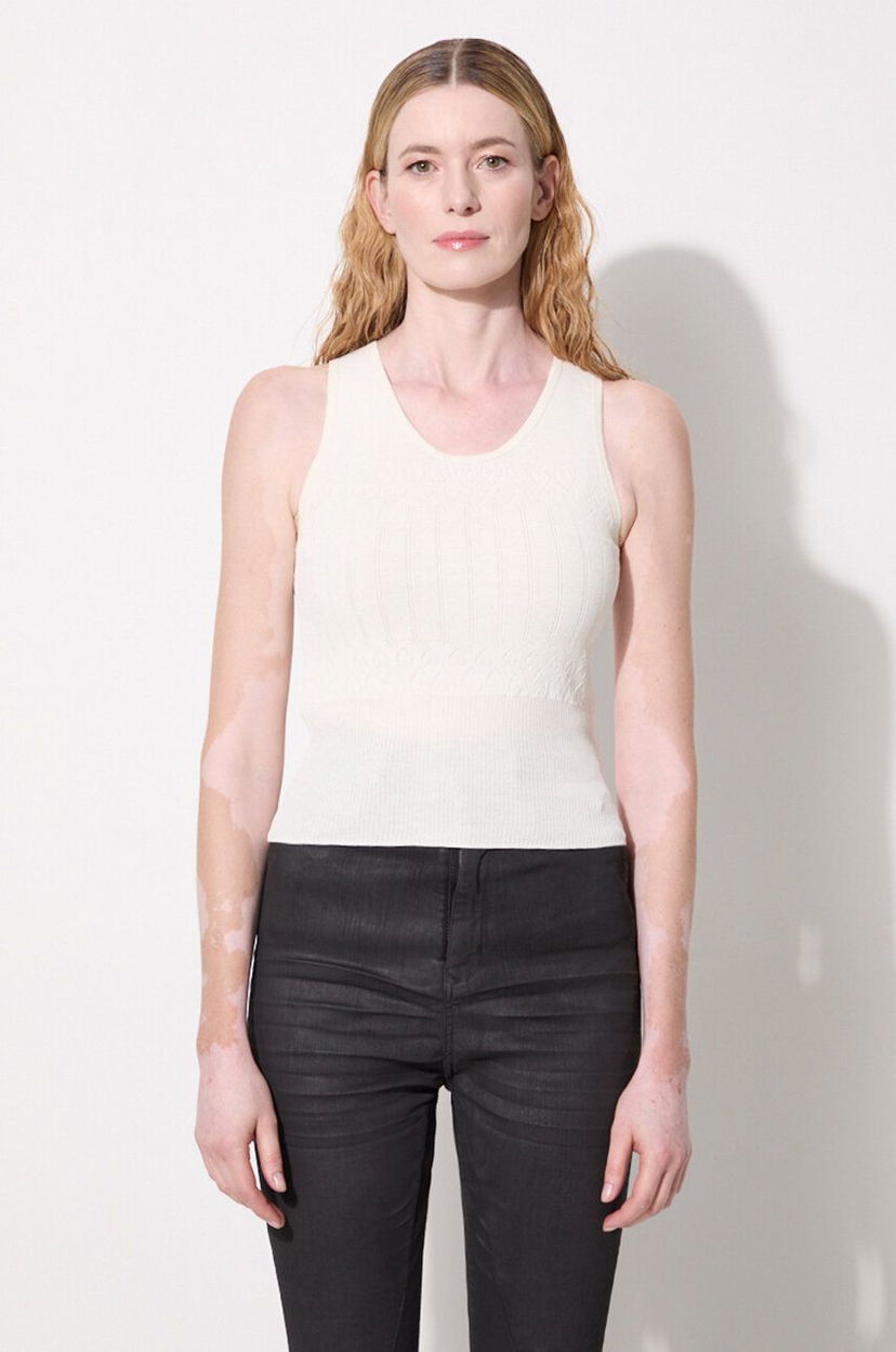 Majica bez rukava JW Anderson Pointelle Tank Top Bež | KW1133.YN0324.001