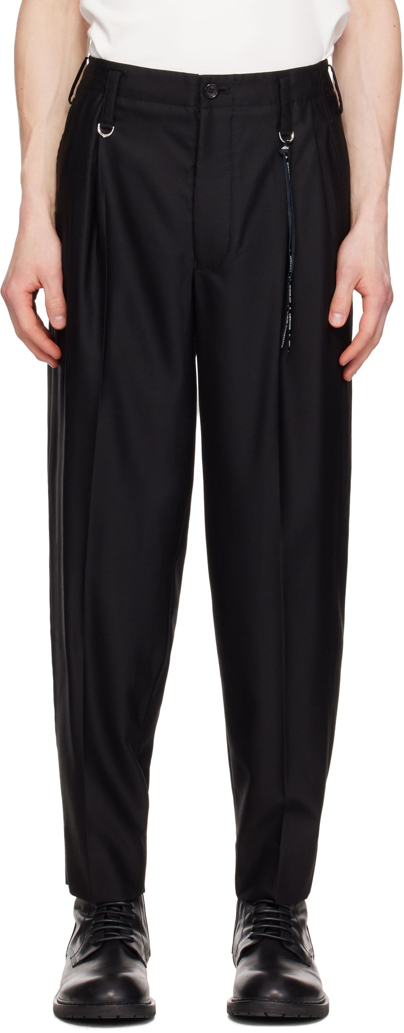 Hlače Mastermind WORLD Mastermind World Summer Wool Trousers Crna | MW25S14-PA016-100
