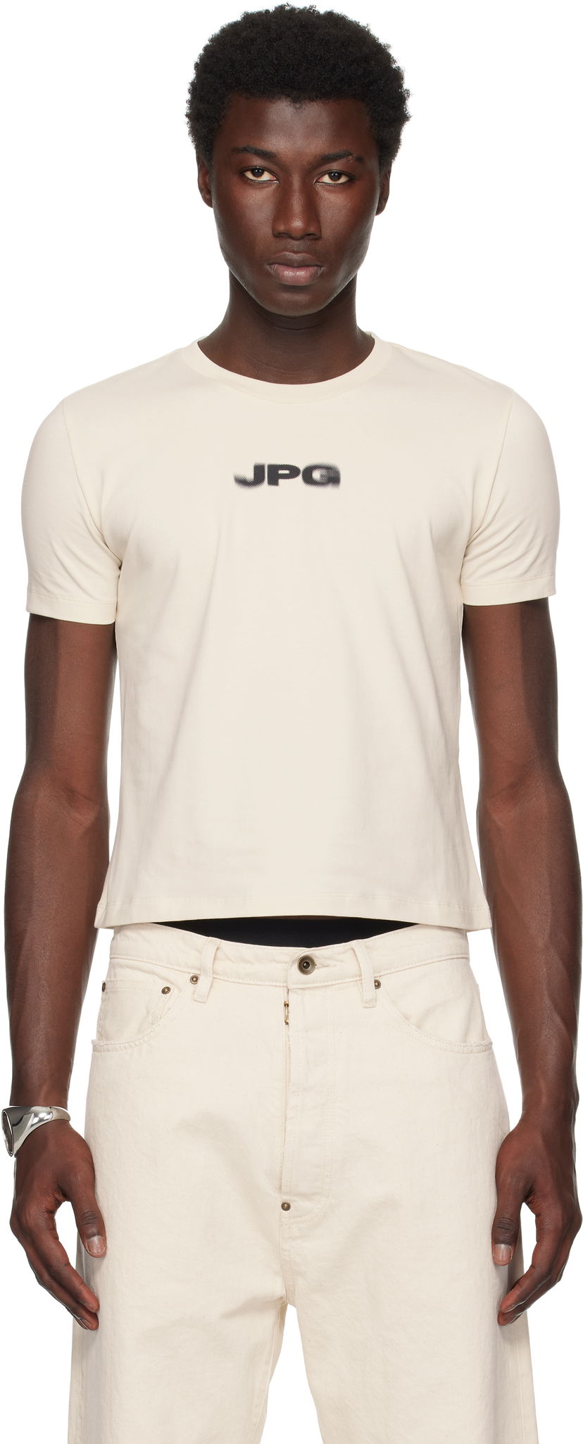 Majica kratkih rukava Jean Paul Gaultier Jean Paul Gaultier 'The JPG' Baby Tee Bež | 25/03-W-TO300-J002-6900