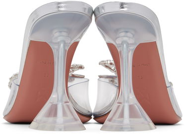 Dodaci Amina Muaddi Amina Muaddi Rosie Glass Slipper Heeled Sandals Metalik | ROSIE GLASS SLIPPER CL PVC, 4