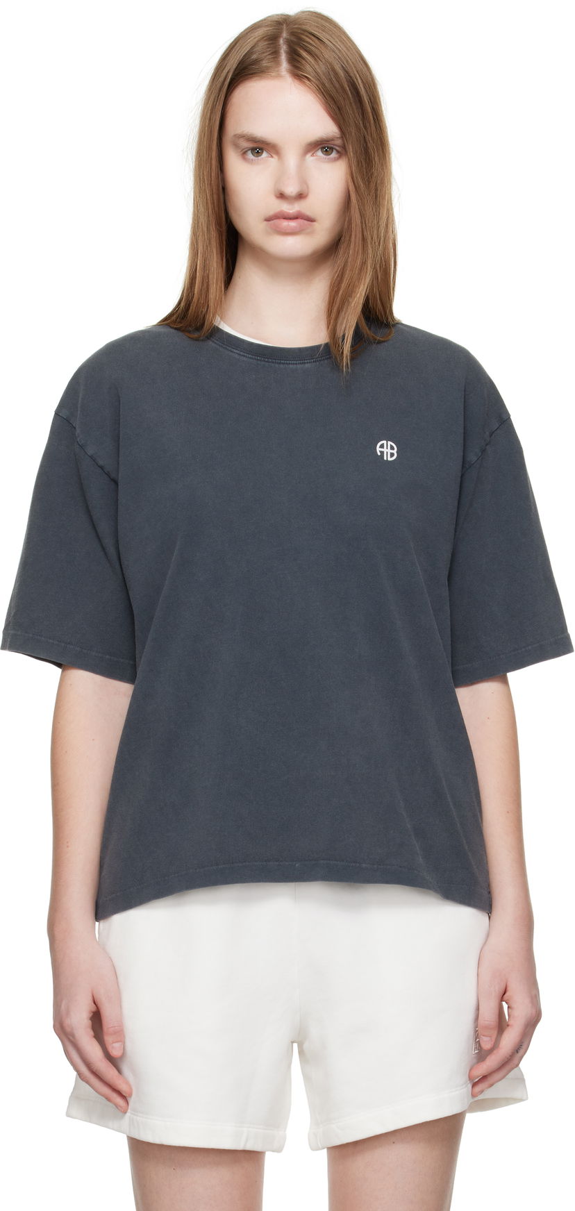 Majica kratkih rukava Anine Bing Anine Bing Rudy Empowerment T-Shirt Siva | A-08-11068-WBL1