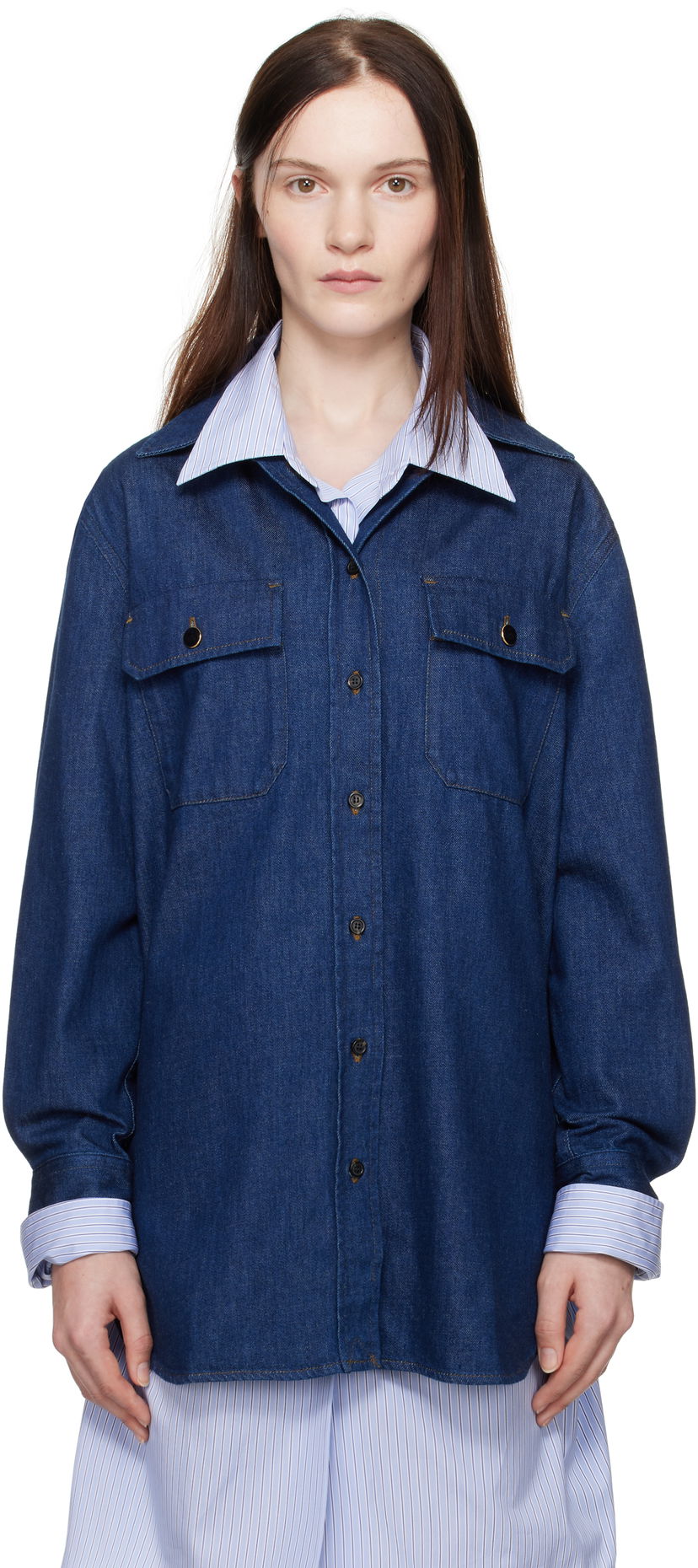 Košulja A.P.C. A.P.C. Anastasia Barbieri Edition Mare Denim Shirt Plava | COGYF-F12615