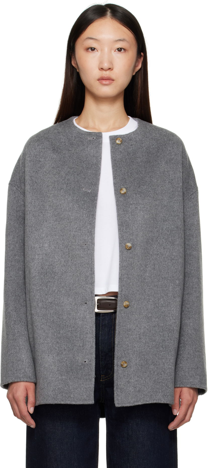 Kaputi Loulou de Saison Loulou de Saison Dunne Wool Short Coat Siva | DUNNE