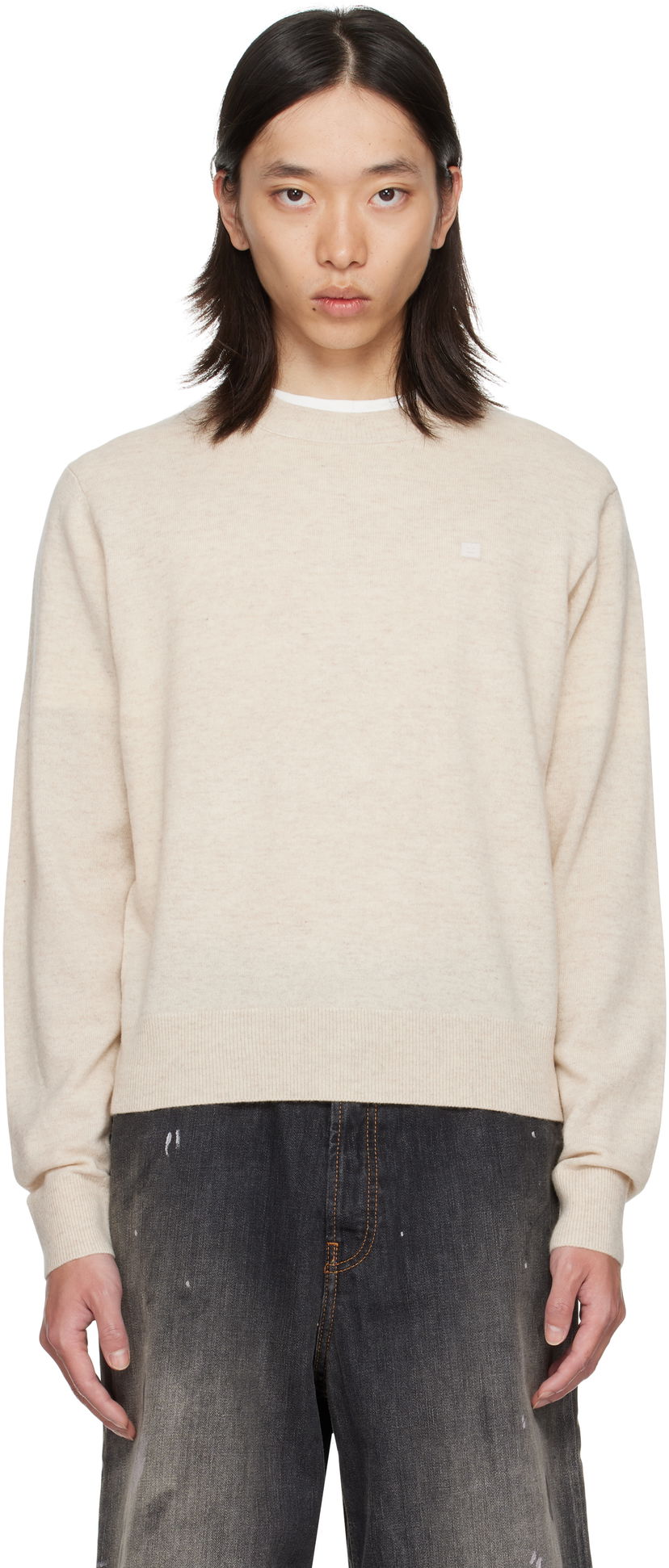 Džemper Acne Studios Acne Studios Crewneck Sweater Bež | C60115-
