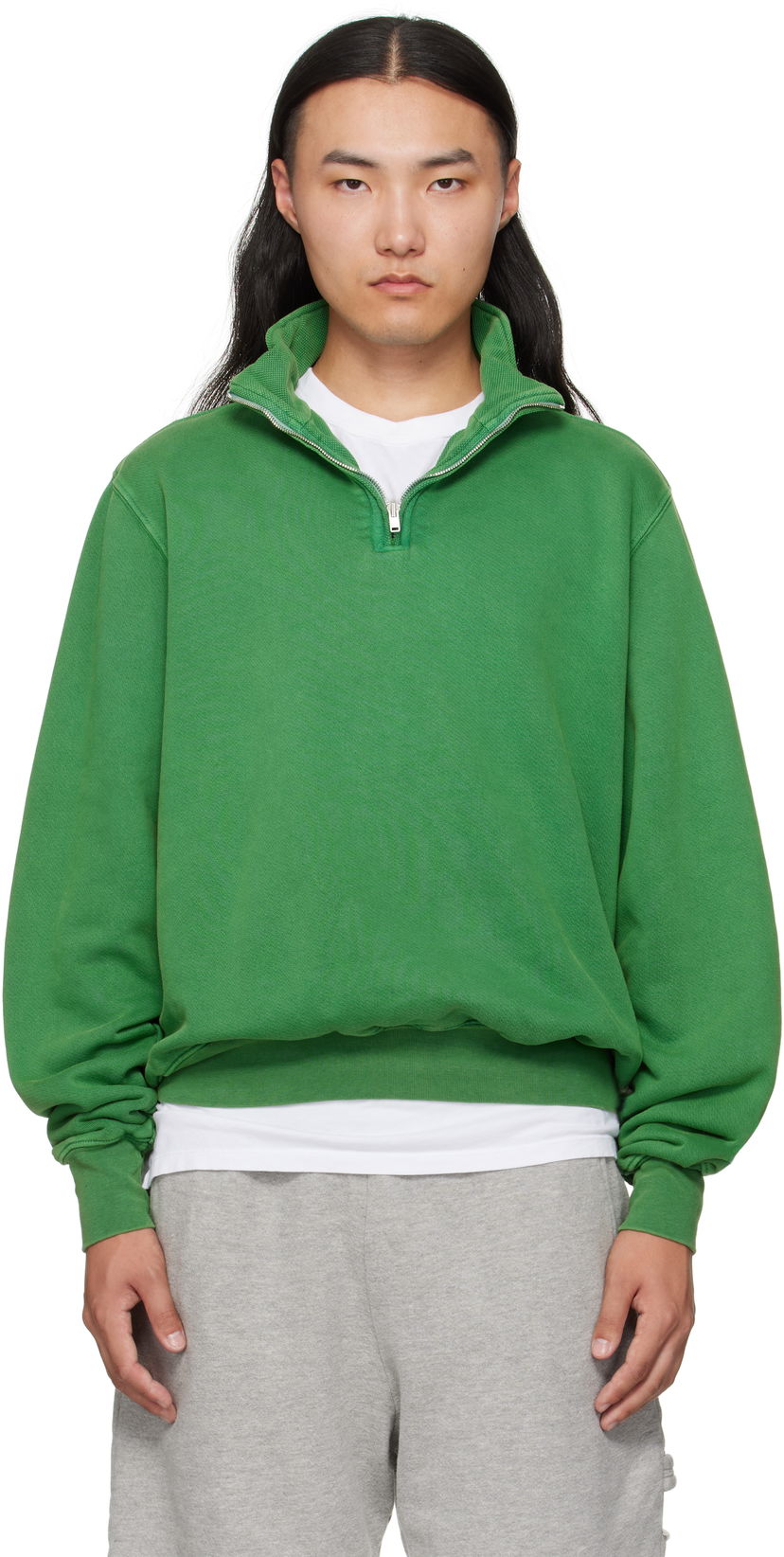 Dukserice LES TIEN Les Tien Heavyweight Banded Yacht Sweatshirt Zelena | CF-1114-PD