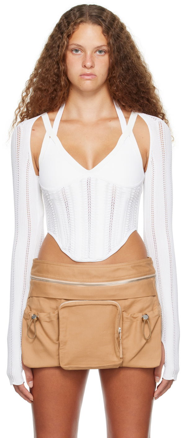 Suknja Dion Lee Snakeskin Column Corset Top Bež | A7732P23