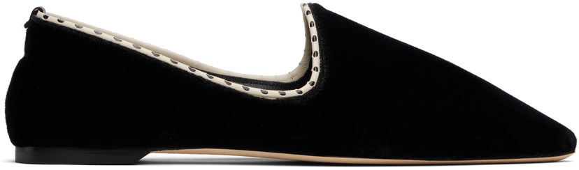 Odjeća TOTEME TOTEME Velvet Venetian Slippers Crna | 252-WAS0224-FB0420