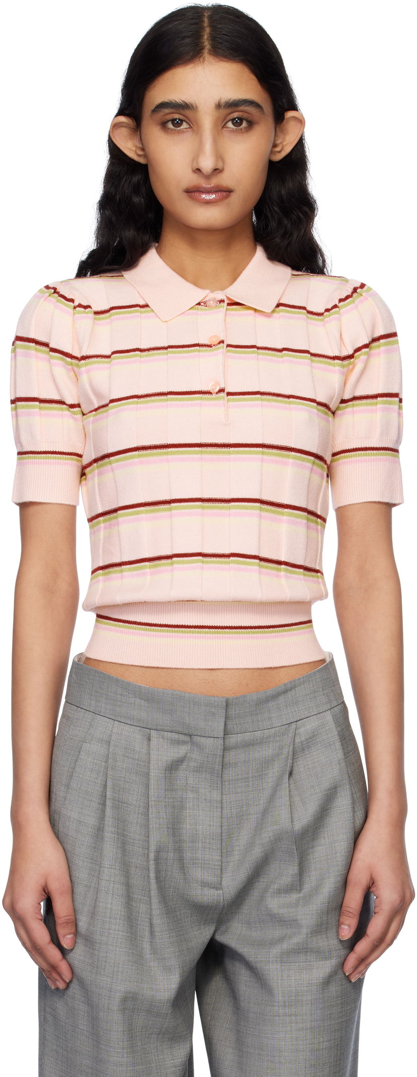 Polo majica GUIZIO Guizio Mateo Striped Polo Ružičasta | S25110S047
