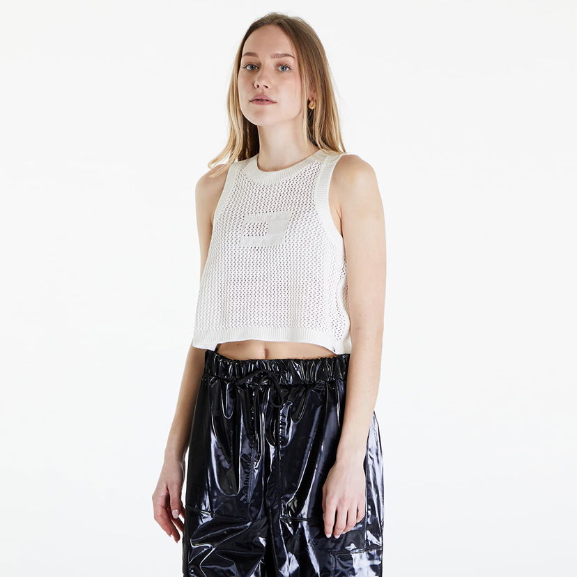 Majica bez rukava Tommy Hilfiger Open Stitch Flag Tank Top Ancient White Bijela | DW0DW18336 YBH