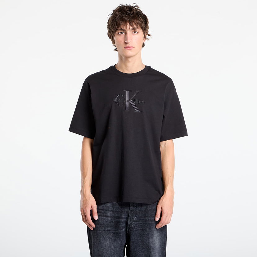 Majica kratkih rukava CALVIN KLEIN Calvin Klein Hi Low Emb 16S Jersey T-Shirt Crna | LV04RB295G UB1