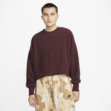 Dukserice Nike Plush Mod Crop Crew-Neck Sweatshirt Tamnocrvena | DQ6844-652, 0
