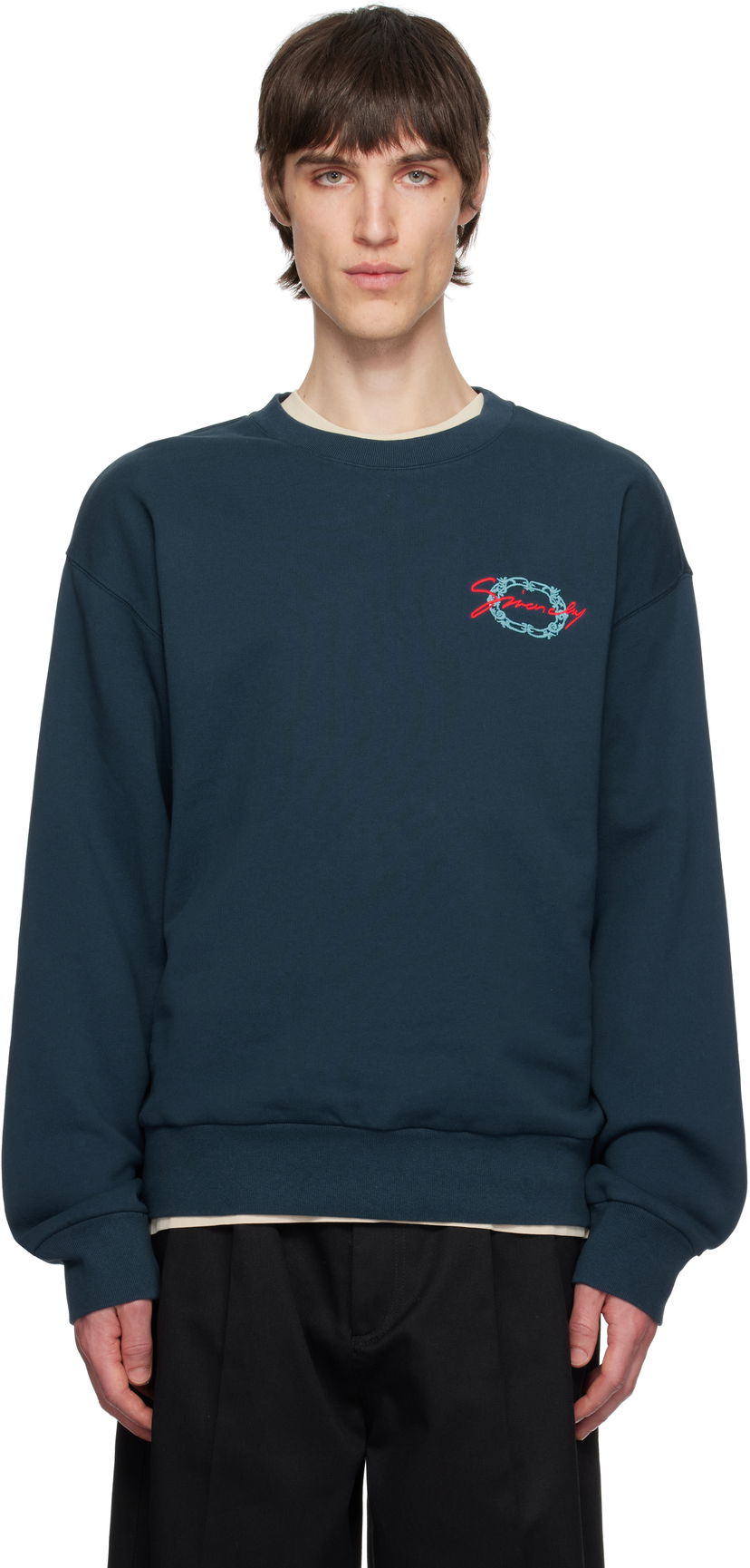 Džemper Givenchy Givenchy Medallion Sweatshirt Tamnoplava | BMJ0LC3YQE404