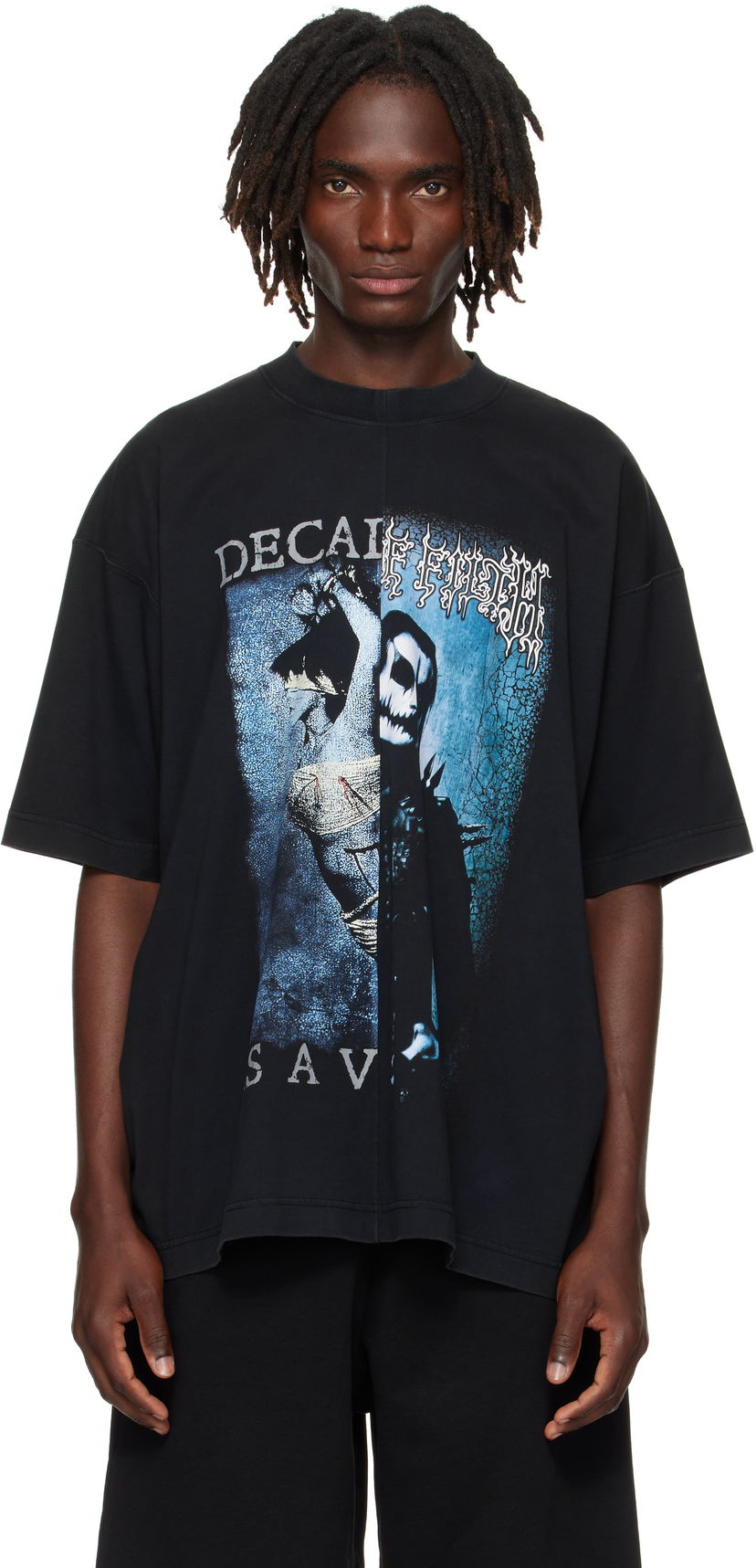 Majica kratkih rukava VETEMENTS VETEMENTS Cradle of Filth Cut-Up Oversized T-Shirt Crna | UCF76TR950BB