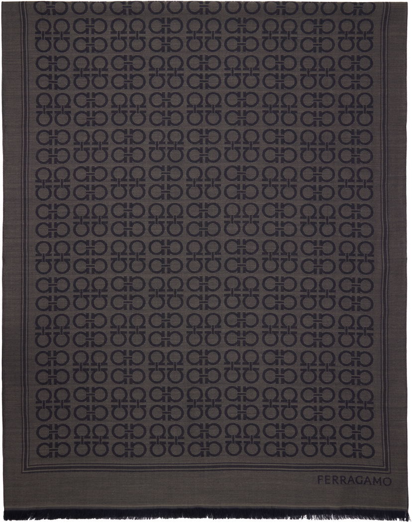 Šal FERRAGAMO Ferragamo Gancini Stole Scarf Siva | 785251