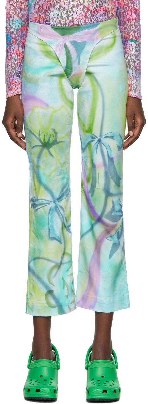 Hlače Collina Strada Collina Strada Printed Cotton Cropped Trousers Višebojno | XX6397 RECYCLED COTTON