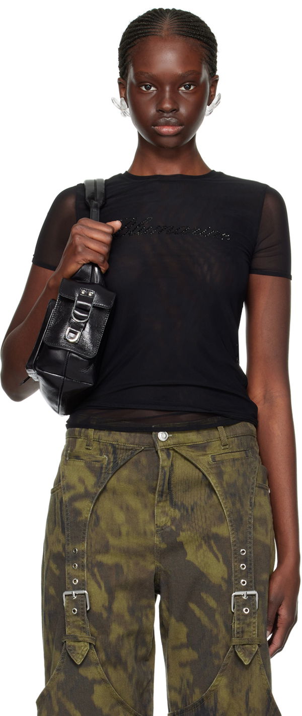 Cargo hlače Blumarine Blumarine Crystal Cut T-Shirt Zelena | P422T055A