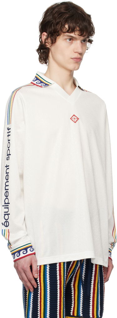 Polo majica Casablanca Casablanca Long Sleeve Football Shirt Bijela | MPS25-JTP-301-01, 2