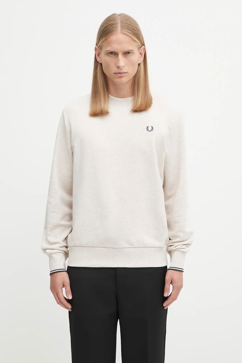 Dukserice Fred Perry Fred Perry Crew Neck Sweatshirt Bež | M7535