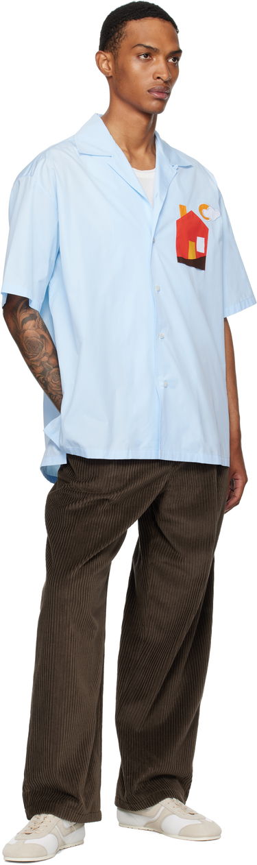 Košulja Moschino Moschino Poplin House Appliqué Shirt Plava | 252ZZ020752351293, 3