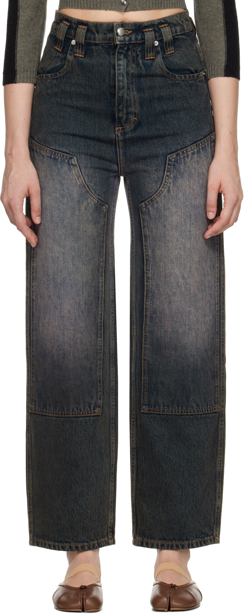 Jeans Eckhaus Latta Eckhaus Latta Double Knee Baggy Jeans Plava | 1229-EL-PF25-MR -