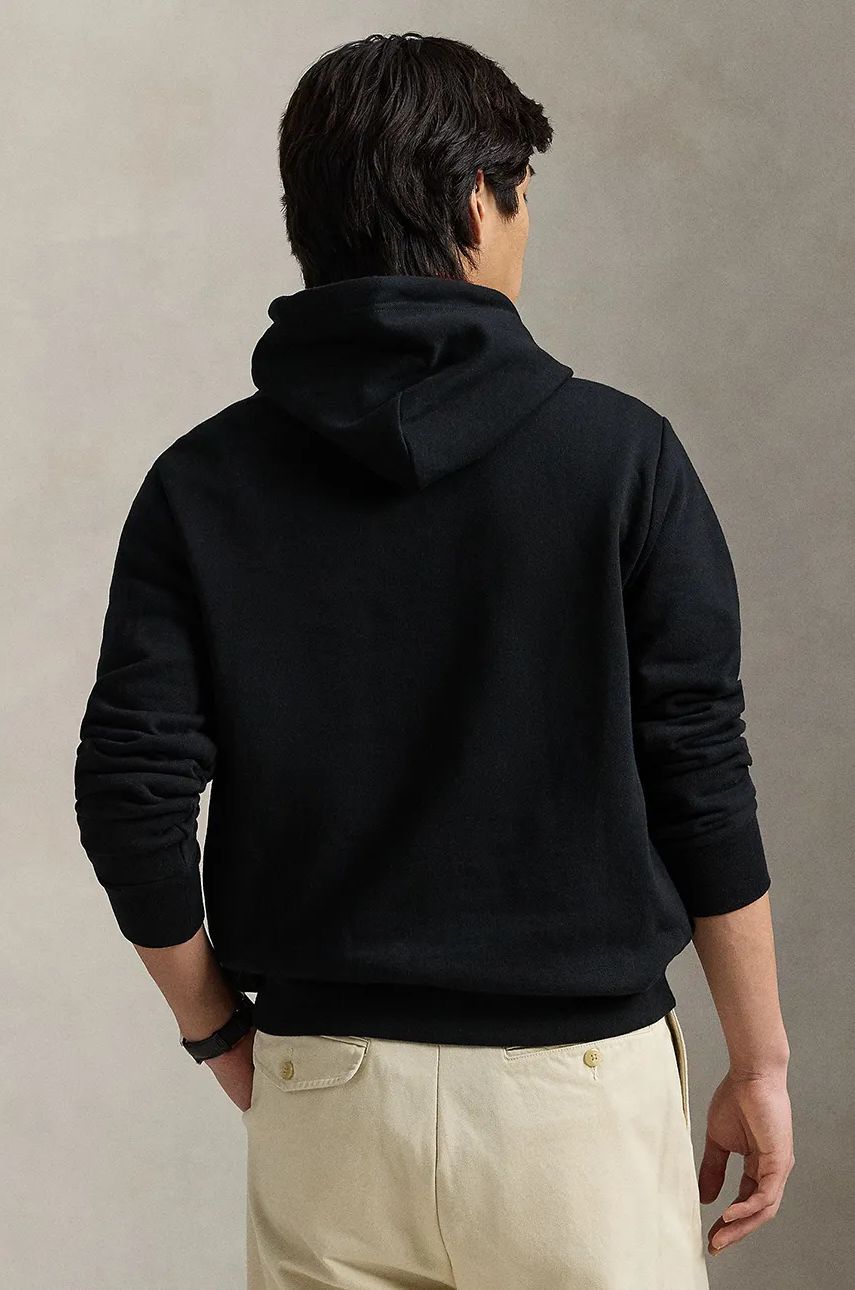 Dukserice Polo by Ralph Lauren Black Hoodie With Bear Print Crna | 710962139, 1
